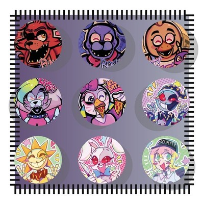 Five Nights at Freddys FNAF Foxy Chika Bonnie Vanessa Pin Button Brosche 58mm