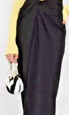 Auth Valentino Fully Lined Long Black Skirt - Made in Italy - SZ 6