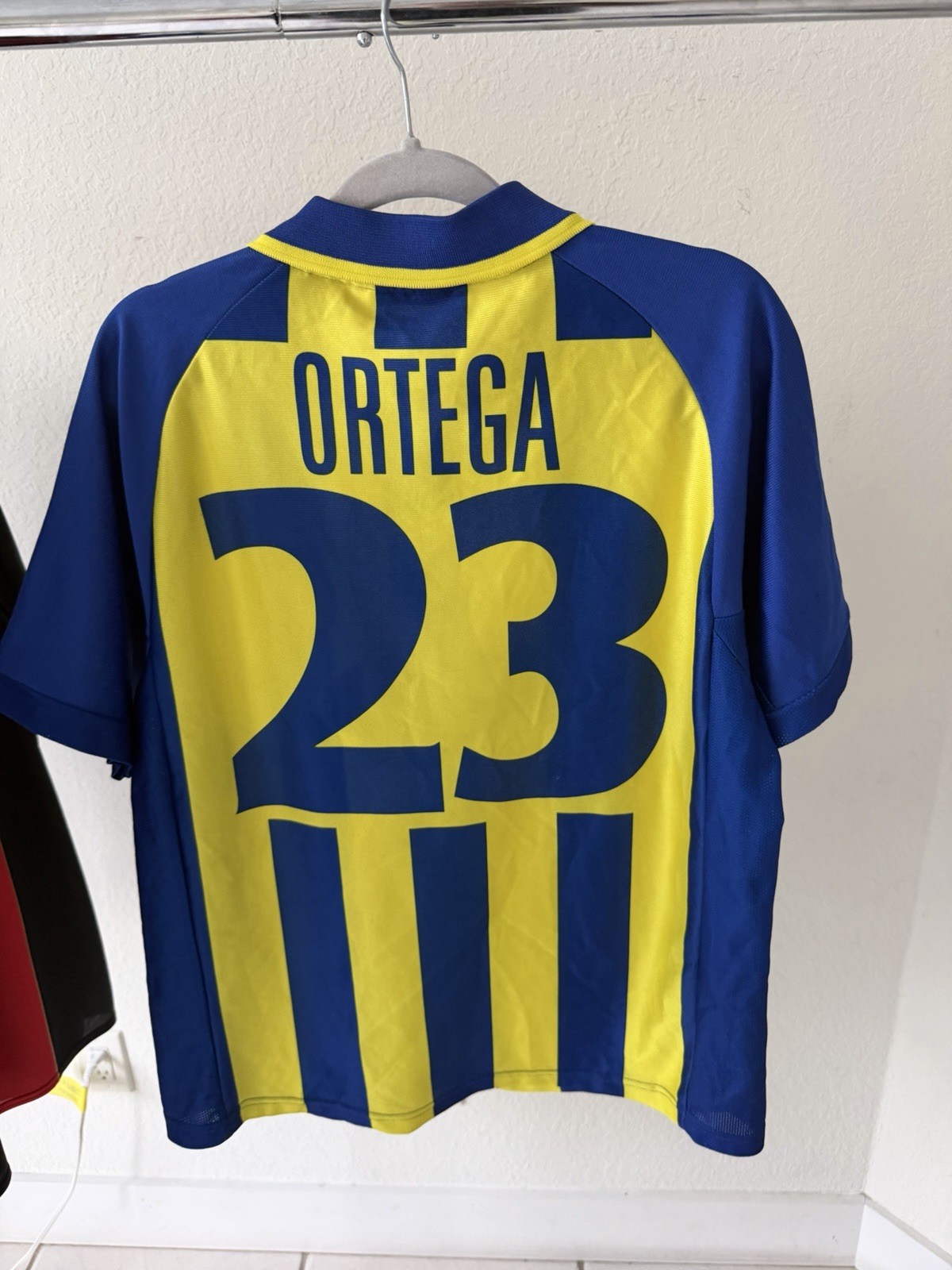 Fenerbahçe Vintage Home Soccer Jersey Ortega #23 Blue Yellow Shirt Men’s S