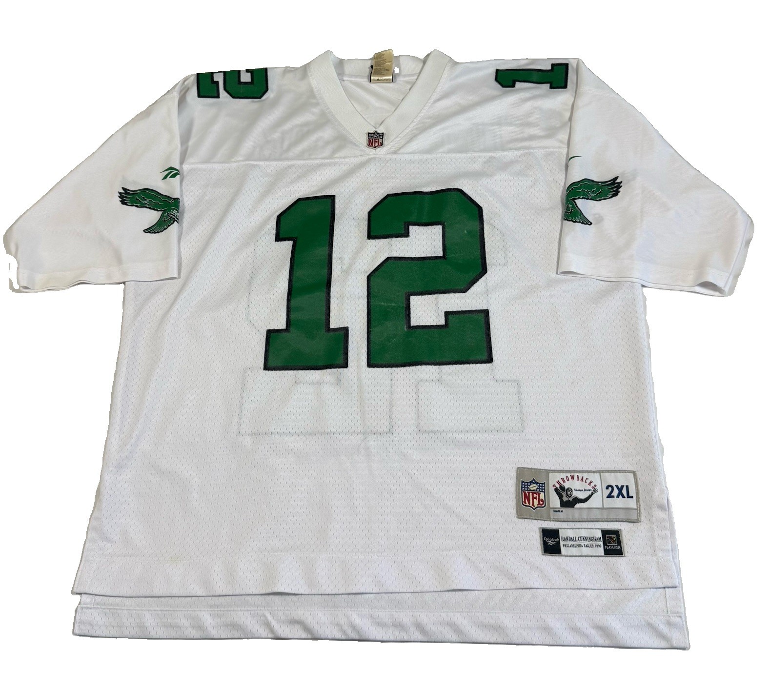 Reebok Randall Cunningham #12 Philadelphia Eagles Throwback Jersey Men’s 2XL