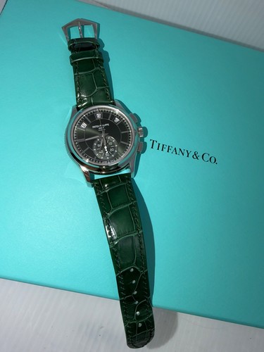 2021 Tiffany & Co Stamp MINT Unpolished Green Dial Steel Annua...