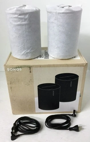 NEW OPEN BOX- Sonos Era 100 Speakers 2 Pack, Bluetooth Black  B2E10US1BKHB