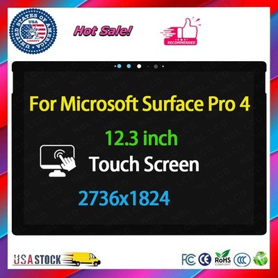 Touch Panel Assembly for Microsoft Surface Pro 4 1724 12.3'' 2736x1824 Digitizer