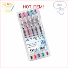 PILOT G-Tec-C Gel Ink Rolling Ball Pens, Ultra Fine Point (0.4mm), Black/Blue/Re