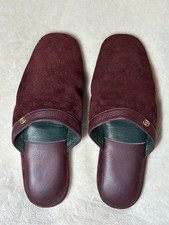 Gucci Burgundy Suede Leather Logo Women's Slip-On Slippers EU 36