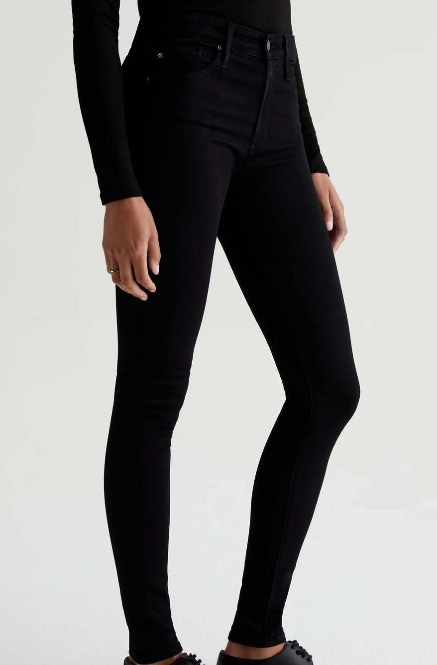 AG Jeans Adriano Goldschmied The Farrah High Rise Skinny Black 27R