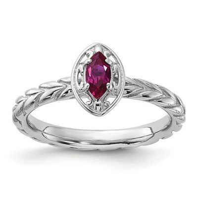 Sterling Silver Stackable Expressions Lab Created Ruby Ring Size 9