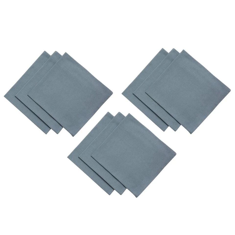 9er Pack Textil Servietten Stoffserviette 45cm x 45cm aus 100% Baumwolle in Grau
