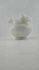 Unique Fenton Two-tone White  Ruffled  Milk Glass Vase