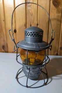 C.M.St.P & P Railroad Lantern Amber Shade