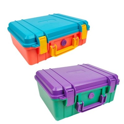 Multipurpose Watertight Tool Box With Partitioned Interior For Organized Storage