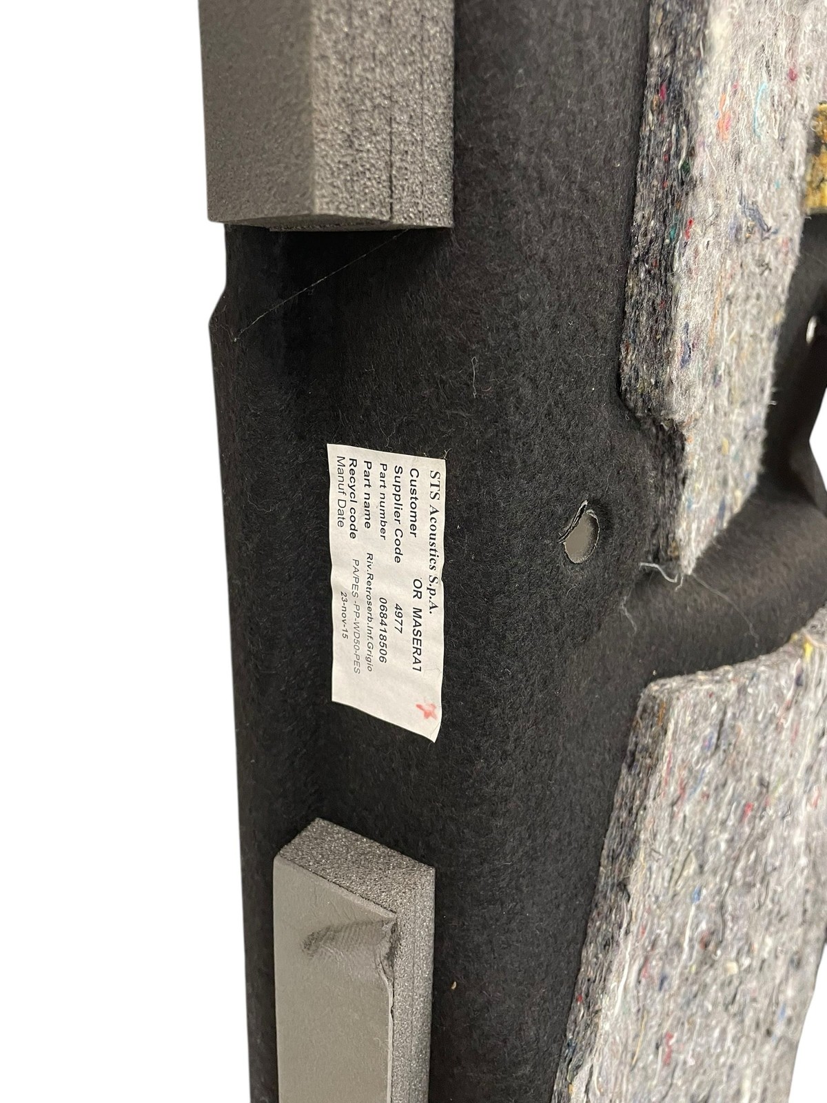 2007-2016 MASERATI GRANTURISMO 4.7L RWD REAR TRUNK CARPET BACK LINER 068418506