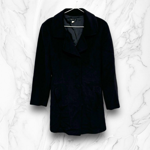 Agnes b. Black coat, 100% wool, cashmere, angora, high quality 