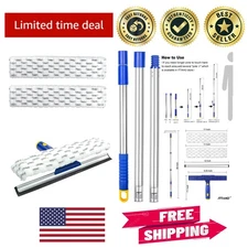 Elegant 53" Window Squeegee Cleaner with Extension Pole for Streak-Free Shine