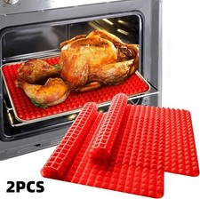 Pack of 2 Silicone Baking Mat Pyramid Red Non Stick Silicone Cooking Mat
