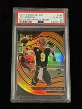 Joe Burrow 2020 Select Die Cut Orange Prizm Rookie Field Level PSA 10 GEM MINT
