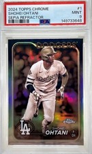 2024 Topps Chrome Shohei Ohtani #1 Sepia Refractor PSA 9 Dodgers 🔥