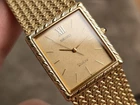 beautiful! 1978 SEIKO Dolce 9531-5100 Gold Dial Tank Quartz Men's Watch Vintage