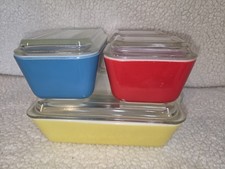 Vintage 8 Piece Pyrex PRIMARY COLORS  Refrige...