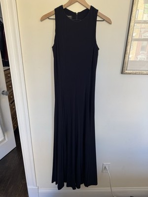 Ralph Lauren Black Sleeveless Maxi Dress Jersey Formal Crew Neck Size 2 |  eBay