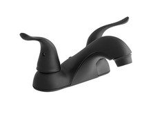 4-inch Centerset Bathroom Faucet W/ Push Pop-up Dual Handle Matte Black