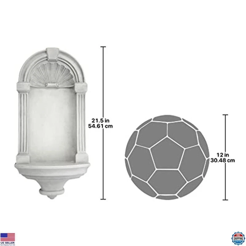 Design Toscano European Medium Wall Niche Shelf - 21" Tall, Antique Stone Finish - Image 3 of 4