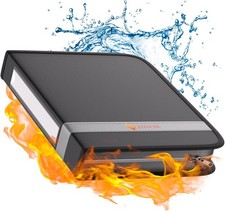 Fireproof 1.5" 3 Ring Binder with Zipper, 2 Interior Pockets, 1 Pen Black