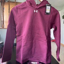 Under Armour Youth Boy's Long Sleeve Hustle Fleece Hoodie Maroon Medium - NEW