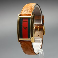 [Ecc+5] Orologio vintage da uomo Gucci 2600M 23 mm quadrante sherry oro...