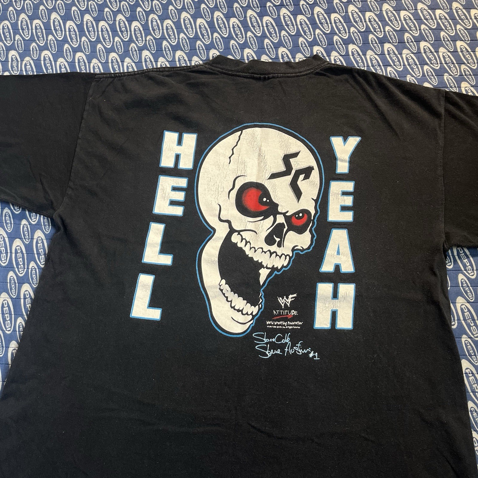 Vintage Stone Cold Shirt XL WWF Steve Austin Wanna Raise Some Hell 90s Skull