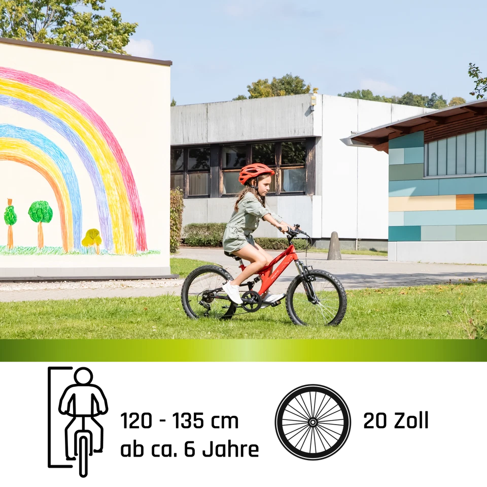 Galano FS180 20" Kinderfahrrad Jungen Mädchen Kinder Mountainbike blk/grün 31cm - Bild 4 von 4