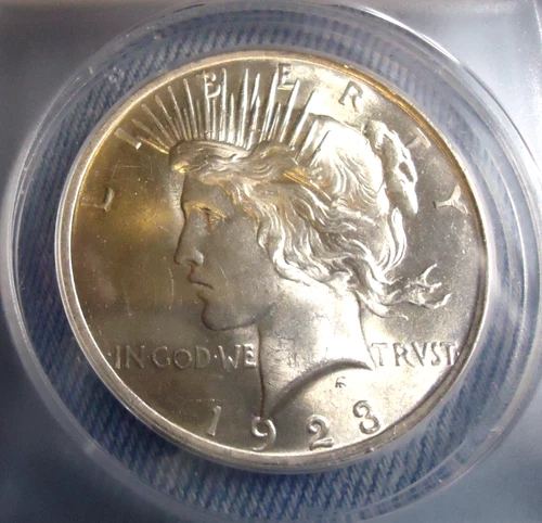 1923-P $1 PEACE Silver Dollar Graded by ANACS MS64 - 90% Silver Antique Coin