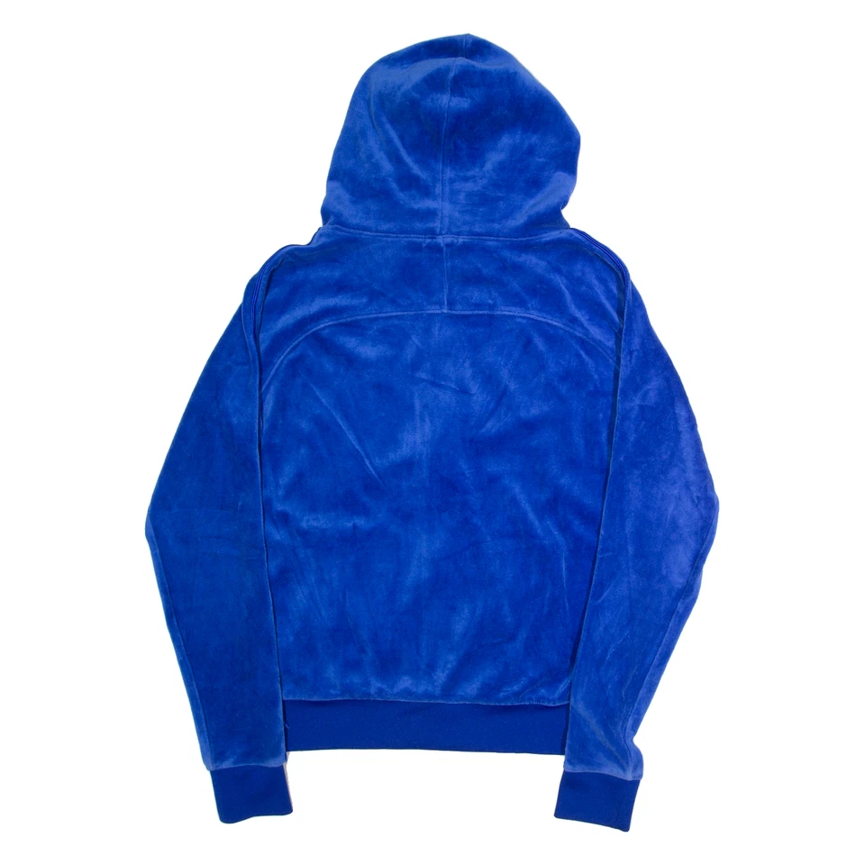 JUICY COUTURE Terciopelo Mujer Azul Sudadera con Capucha Cremallera Completa M Foto 3 de 4