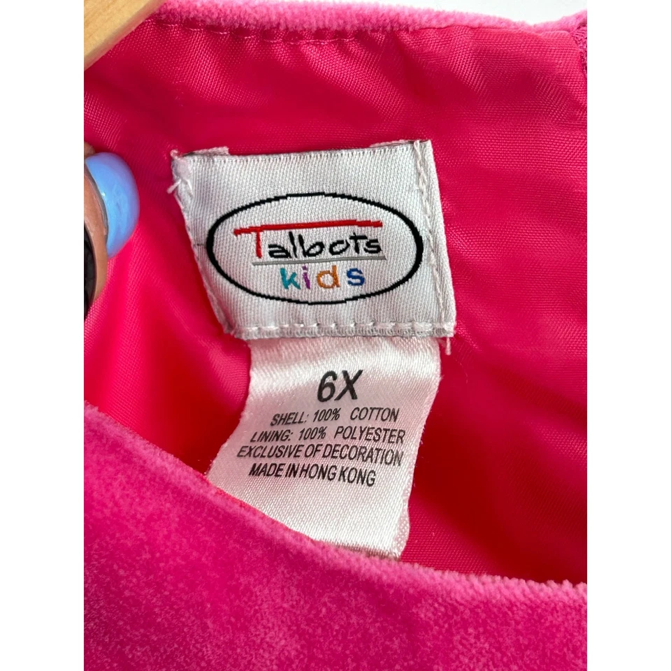 Vestido Talbots Niñas 6x Mangas Rosa Parte Inferior Volantes Foto 2 de 4
