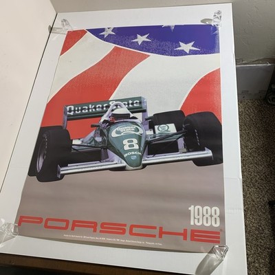 PORSCHE OFFICIAL INDY CAR CART RACING SERIES SHOWROOM POSTER 1988 QUAKER STATE