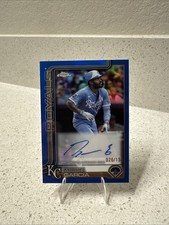 Maikel Garcia 2025 Topps Chrome Update Blue Refractor /150 Auto Royals