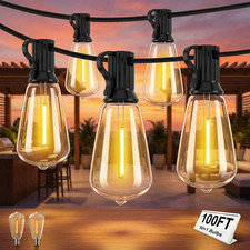 100FT Outdoor LED String Lights 2700K Shatterproof Waterproof for Patio