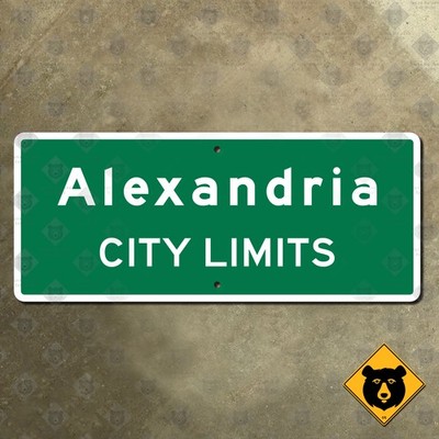 Alexandria Virginia city limits highway road sign 2015 marker boundary 24x10