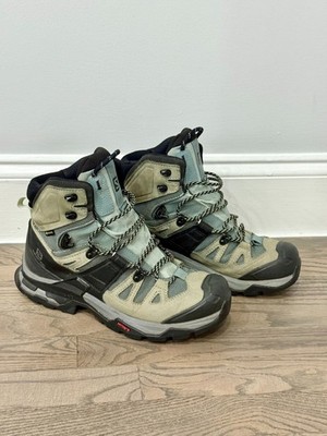 Salomon Quest 4 04 GTX GoreTex Womens 8 42 2/3 Hiking Boots Shoes Blue Black