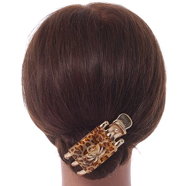 Garra/abrazadera acrílica con estampado animal tono dorado - 70 mm de largo Foto 2 de 4