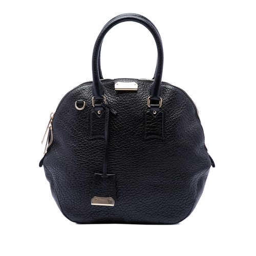 Burberry Large Grained Calfskin Heritage Orchard Bowling Bag Pre-Loved Black