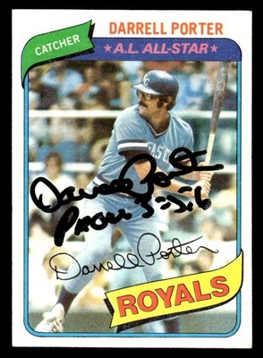 1980 Topps Baseball #360 Darrell Porter Signed Autograph (no COA) *f1