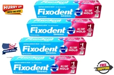 Dental Adhesive Cream 2.4oz 4 Pack – Reliable Strong Grip Fixodent Original