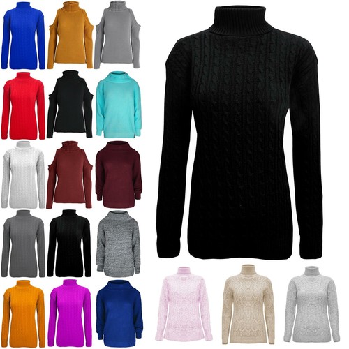 Womens Ladies Polo Turtle High Neck 