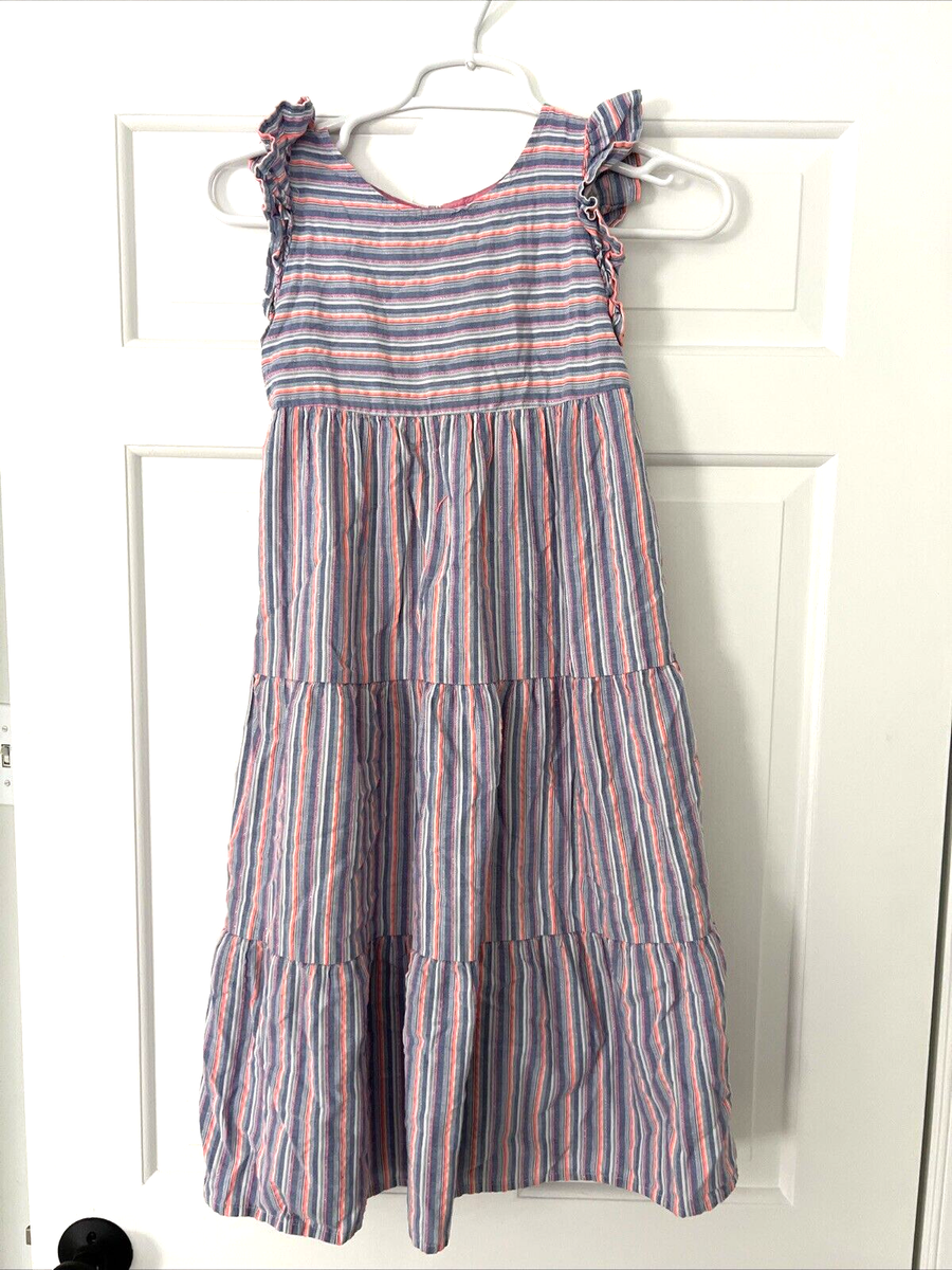 Cat and Jack Target Smal S 6 6X Striped Maxi Long Dress Girls Orange Blue  Summer | eBay