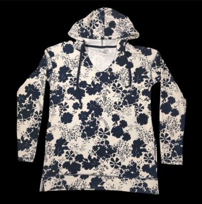 LuLaRoe Weißes Strecken Kapuzen Hemd mit Blumenmuster Damen Größe XS