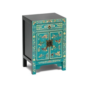 Nine Schools Small Blue Wooden Bedside Table Nightstand Cabinet Chinese Storage Ebay