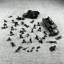 Vintage Lot of 1960's Hard Plastic "U.S. Soldiers  Vehicles" Hand Painted