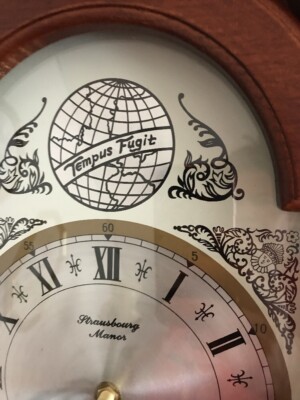 Vintage Tempus Fugit Strasbourg Quartz Westminster Chime Wood Wall