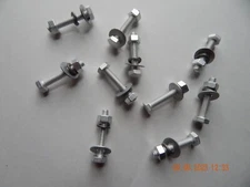 ALUMINUM HEX CAP SCREWS 1/4-20 x 1 1/2" W/ NUTS, FLAT WASHERS & L.W.  10 PCS NEW